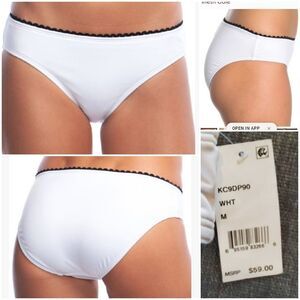 Kenneth Cole New York Women's scalloped White Hipster bikini crochet Bot…